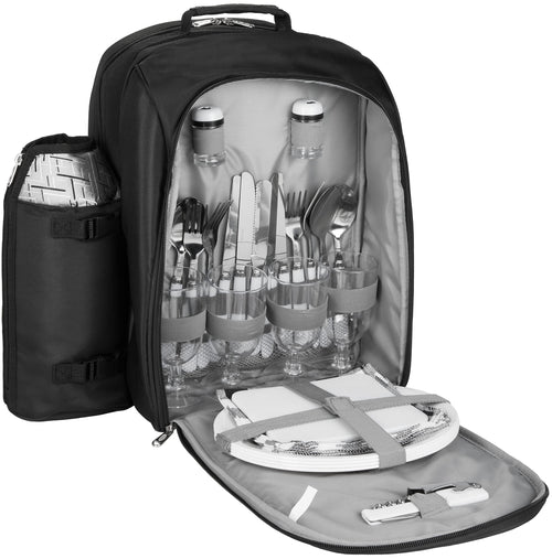 Picknickrucksack 4 Personen mit Kühlfach und Iso-Flaschenhalter