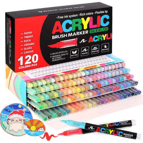 Acrylstifte 120 Farben wasserfest für Steine Glas Holz Keramik