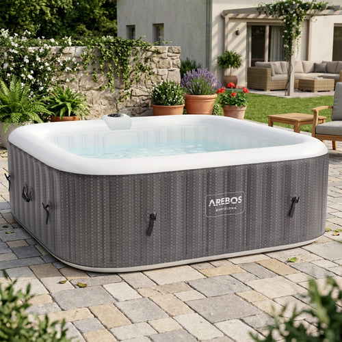 Whirlpool Outdoor 6 Personen 185x185 cm 130 Düsen 2400 W