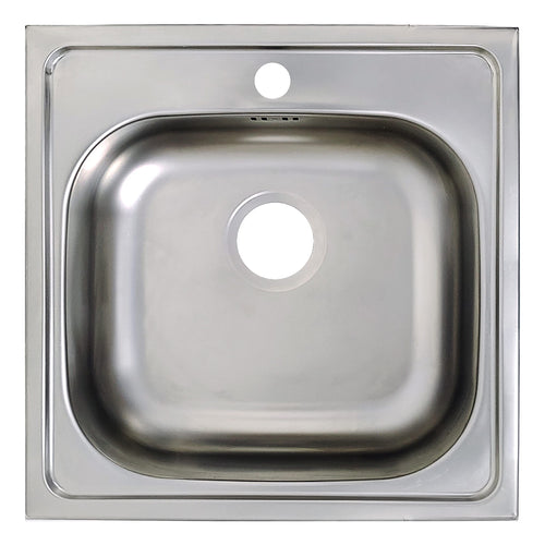 Edelstahlspüle Einbau 50x50 cm flächenbündig mit Syphon-Set