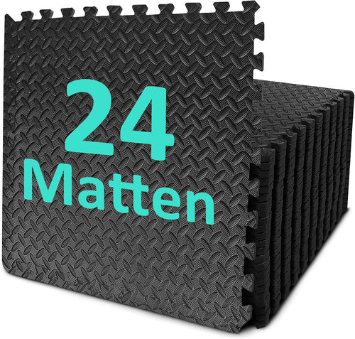Puzzlematte EVA Fitness 24er-Set 61x61cm, 10mm, 8.92m² Bodenschutz