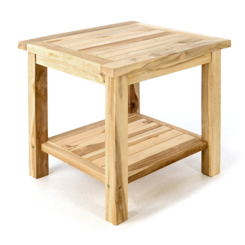 Beistelltisch Teak massiv quadratisch 50x50x50 cm für Balkon