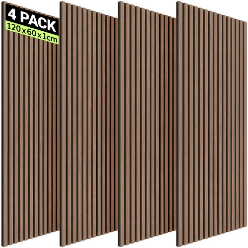 Akustikpaneele Holz 4er-Set 120x60 cm Walnuss-Furnier 2,88 m²