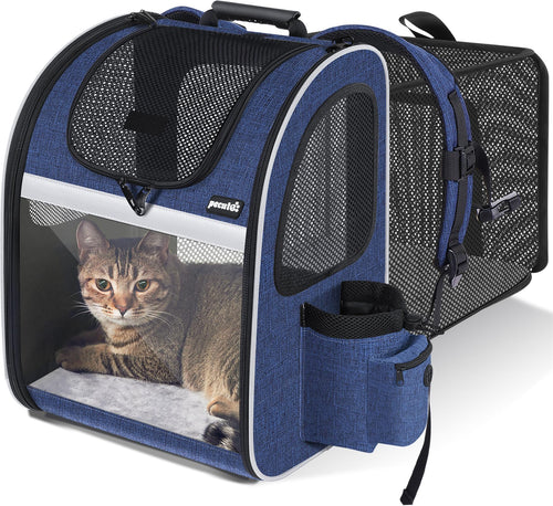 Haustier-Rucksack erweiterbar Hund Katze transparent bis 6 kg