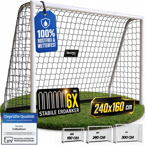 Fussballtor Kinder 240x160 cm Stahl mit Netz für Garten