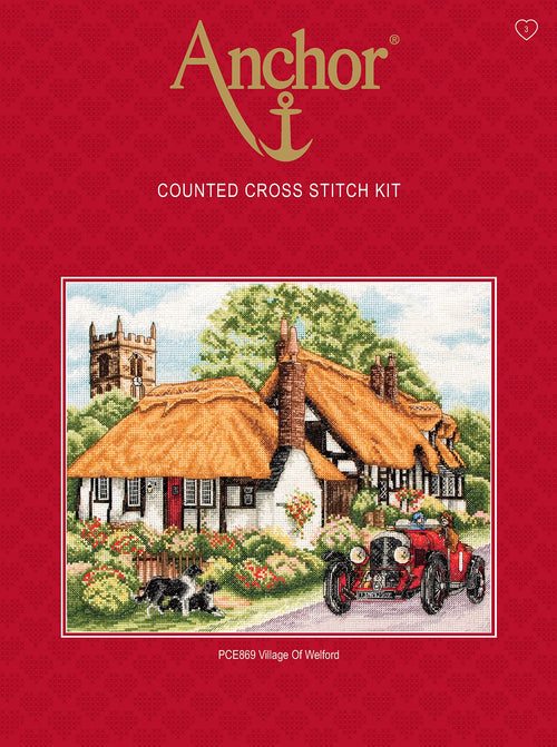 Kreuzstich-Set Dorf von Welford Zählmuster Aida 21x29 cm