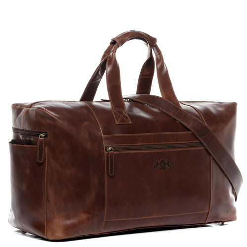 Reisetasche Echt-Leder XL Weekender braun handgefertigt