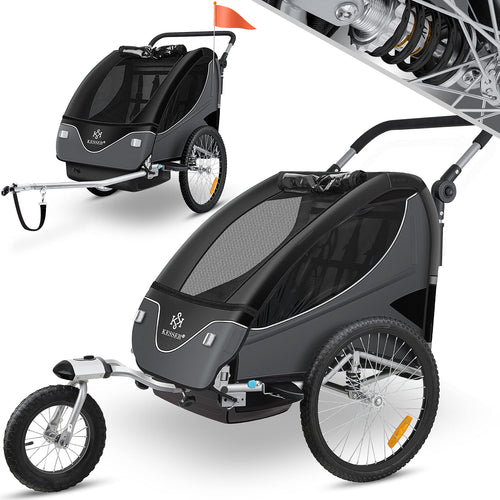 Fahrradanhänger 2-in-1 mit Jogger-Funktion für 1-2 Kinder bis 40 kg