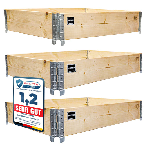 Hochbeet Holz 120x80x20 cm faltbar stapelbar 3er-Set Garten