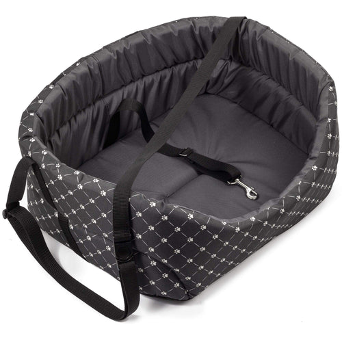 Hundeautositz Grösse L Polyester 56x48x22 cm Schwarz/Dunkelgrau