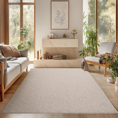 Bouclé Teppich Beige 160x230 cm Polyester Skandi Wohnzimmer