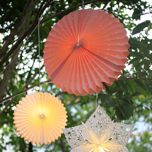 Lampion wetterfest Rosa Ø40cm für Outdoor & Indoor mit LED E14