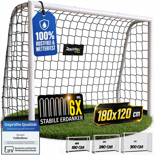 Fussballtor Kinder 180x120 cm Stahl mit Netz für Garten