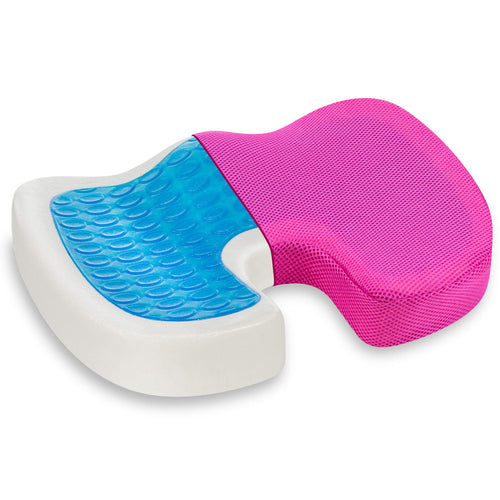 Sitzkissen Memory-Schaum mit Gel-Polster Steissbein-Aussparung Pink