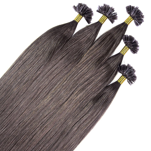 Echthaar Bonding Extensions glatt 60cm 100 Strähnen dunkelblond