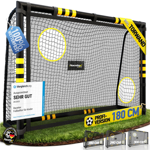 Fussballtor Kinder mit Torwand Anti-Rost Metallgestell fuer Garten