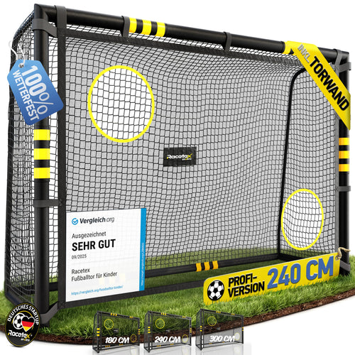 Fussballtor mit Torwand-Polsterung und Anti-Rost-Schutz für Kinder
