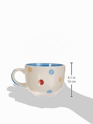 Jumbo-Tassen Set Keramik handgemalt 6er-Set 500ml Punkte-Dekor - Bild 4
