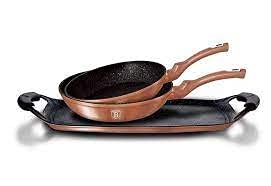 Bratpfannen-Set Aluminium Roségold 22+26cm mit Grillplatte Induktion - Bild 8