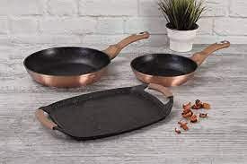 Bratpfannen-Set Aluminium Roségold 22+26cm mit Grillplatte Induktion - Bild 9
