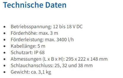 Bachlaufpumpe 12-18V DC 3400 l/h für Teich und Wasserfall - Bild 5