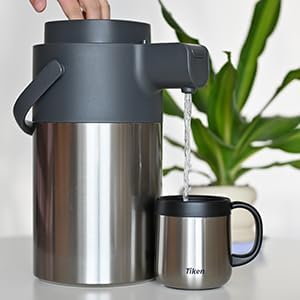 Thermoskanne mit Pumpe 3 Liter Edelstahl 24h heiss / 36h kalt - Bild 7