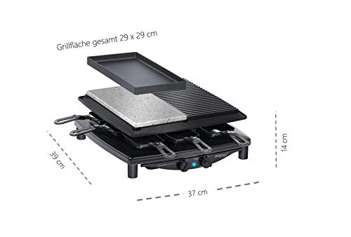 Raclette-Grill 8 Personen mit Steinplatte &amp; Antihaft-Grillplatte - Bild 11