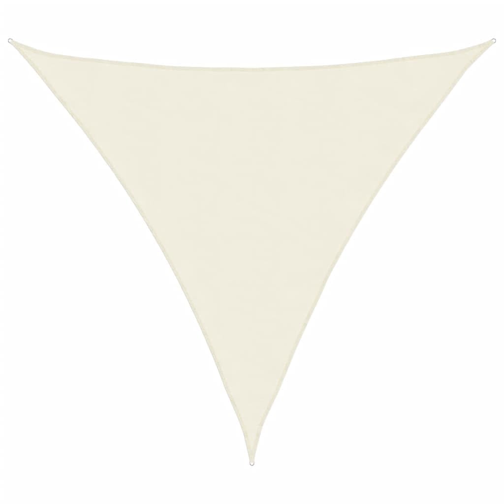 Sonnensegel Dreieck 5x5x5 m Oxford-Gewebe Creme für Terrasse