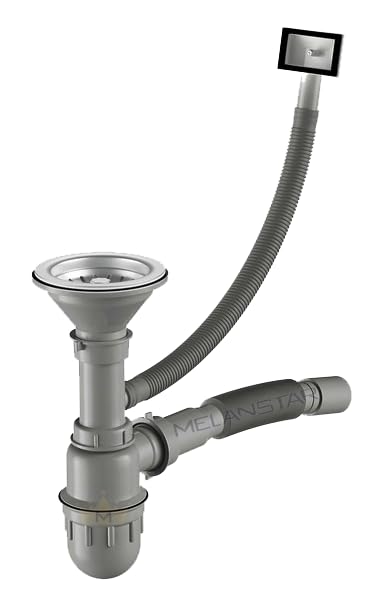 Einbauspüle Edelstahl 38x38 cm mit Siphon und Schallschutzmatte - Bild 7