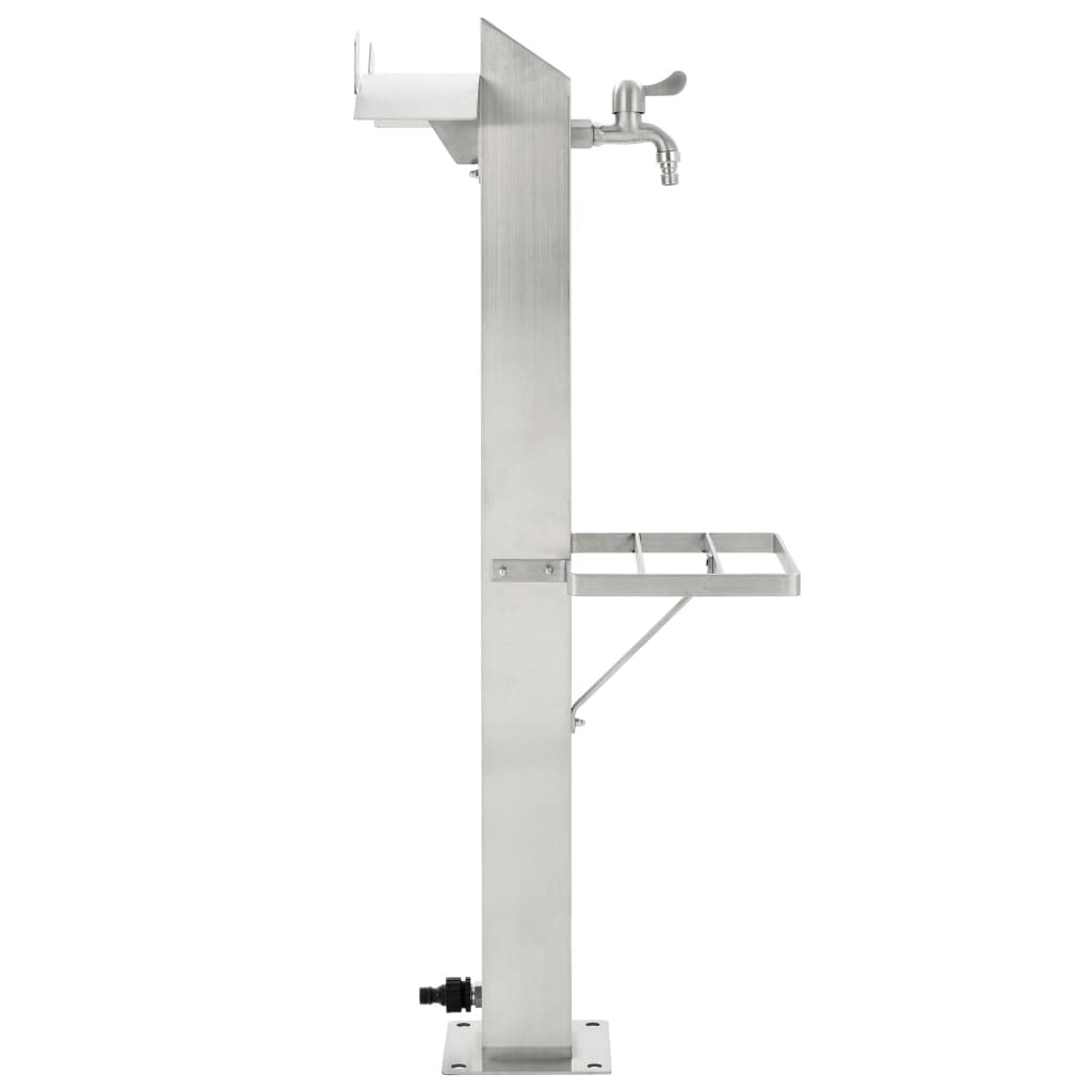 Garten-Wassersäule Edelstahl quadratisch 95 cm mit Wasserhahn - Bild 8