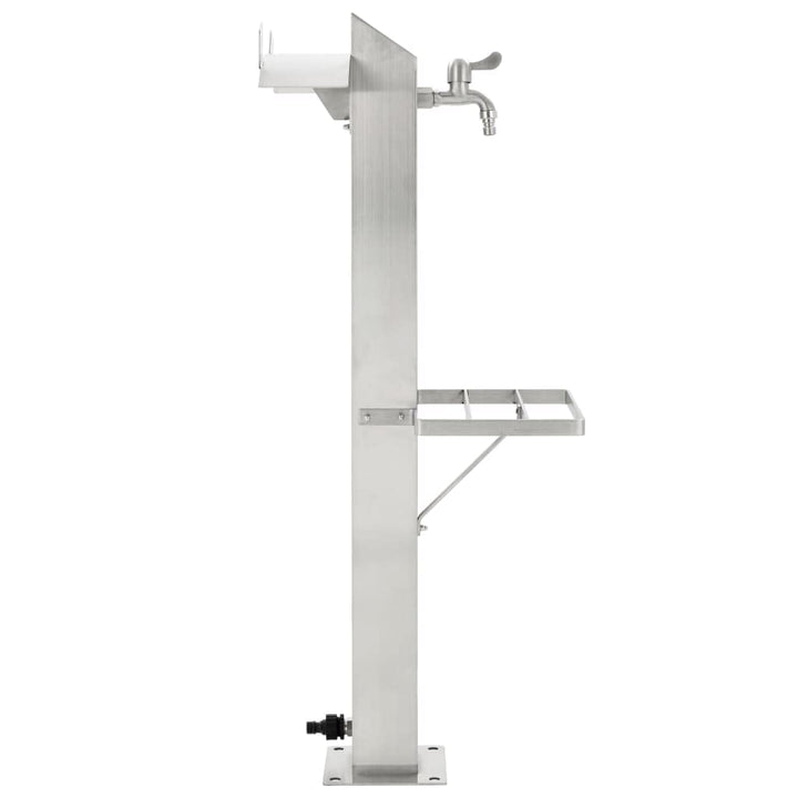 Garten-Wassersäule Edelstahl quadratisch 95 cm mit Wasserhahn - Bild 8
