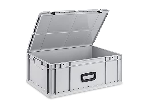 Transportbox Kunststoff 65L stapelbar mit Klappdeckel 600x400x335mm - Bild 3