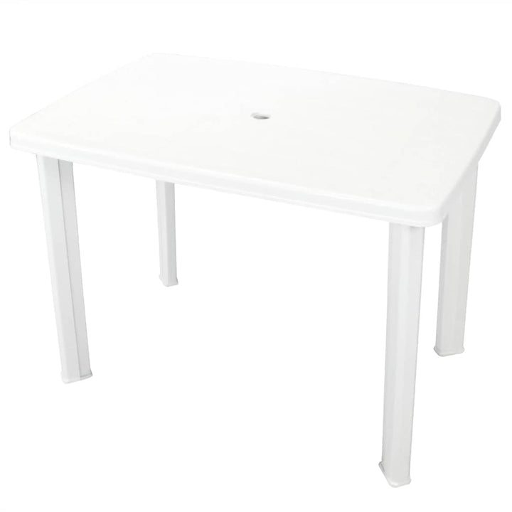 Gartentisch Kunststoff Weiss mit Schirmloch 101x68x72 cm