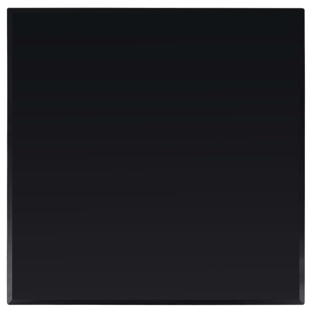 Tischplatte Hartglas quadratisch 80x80 cm schwarz für Esstisch
