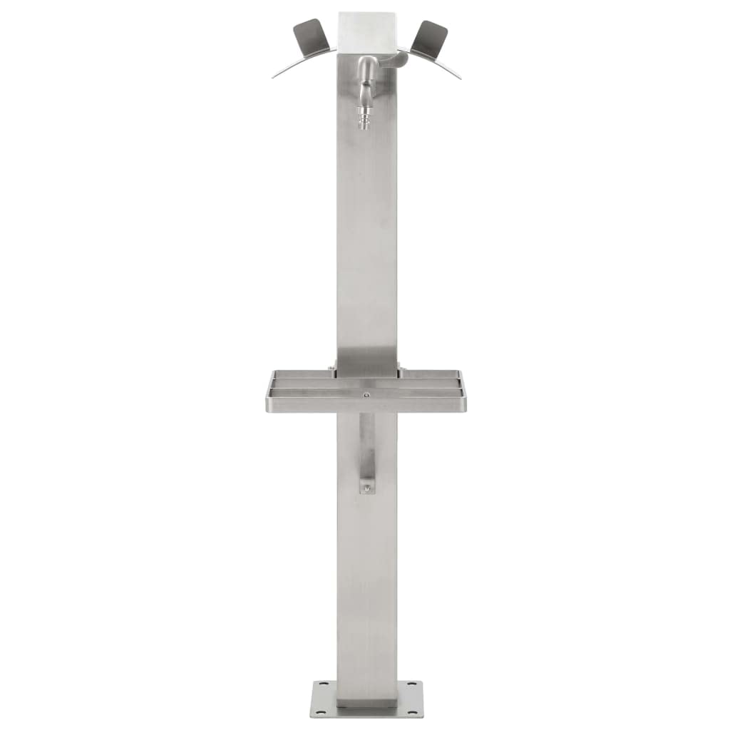 Garten-Wassersäule Edelstahl quadratisch 95 cm mit Wasserhahn - Bild 7