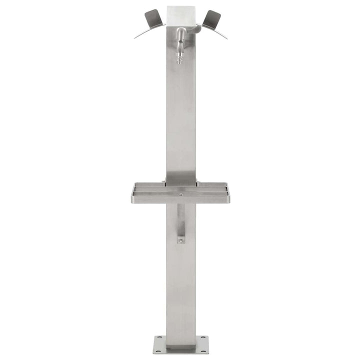 Garten-Wassersäule Edelstahl quadratisch 95 cm mit Wasserhahn - Bild 7