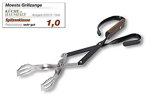 Grillzange Edelstahl 43 cm mit Holzgriff für Grill und Ofen - Bild 2