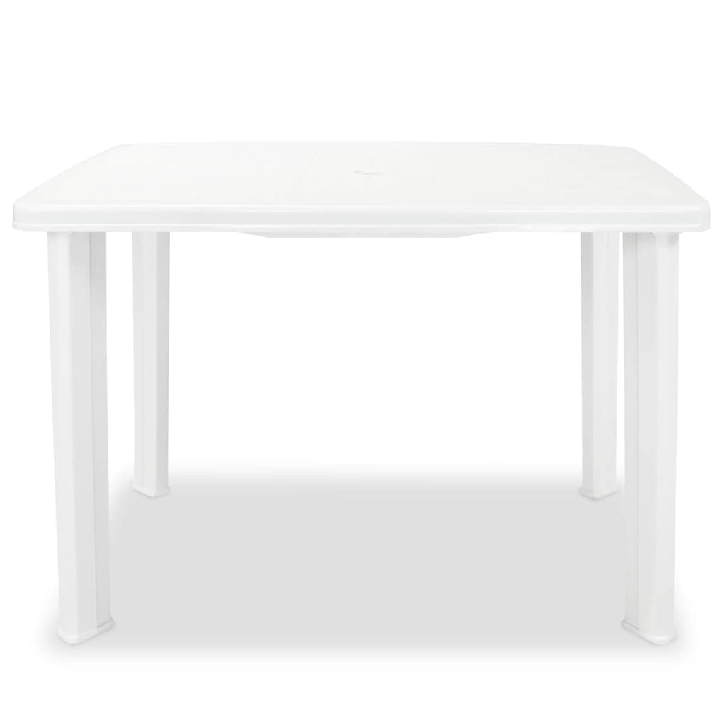 Gartentisch Kunststoff Weiss mit Schirmloch 101x68x72 cm - Bild 5