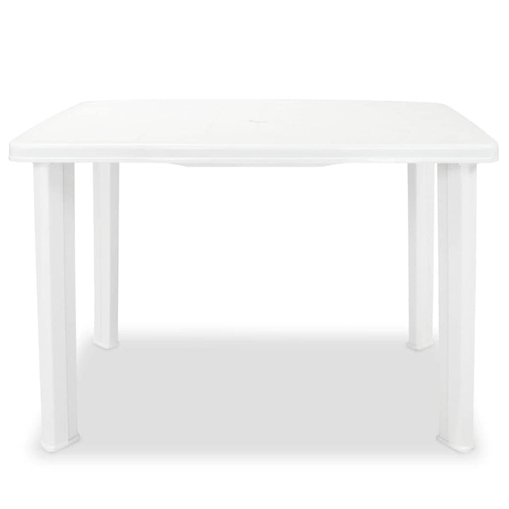 Gartentisch Kunststoff Weiss mit Schirmloch 101x68x72 cm - Bild 5