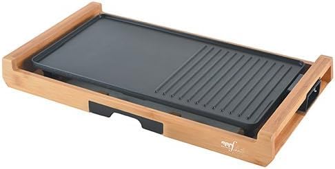 Elektrogrill Tischgrill 1800W Bambus mit Grillplatte 43x23cm