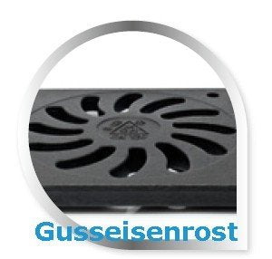 Hofablauf mit Gusseisengitter befahrbar 12500 kg DN110/160 245x245 mm - Bild 5