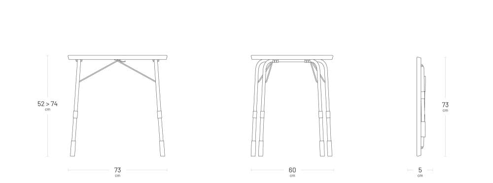 Klapptisch höhenverstellbar Aluminium 72,5x60 cm für Garten und Camping - Bild 7