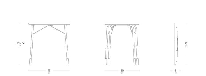 Klapptisch höhenverstellbar Aluminium 72,5x60 cm für Garten und Camping - Bild 7