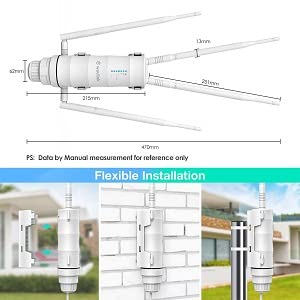 WLAN Outdoor Repeater AC1200 Mesh IP65 PoE Dualband 300m Reichweite - Bild 6