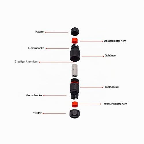 Kabelverbinder 3-polig IP68 wasserdicht 0.5–2.0mm² 10er-Set - Bild 4