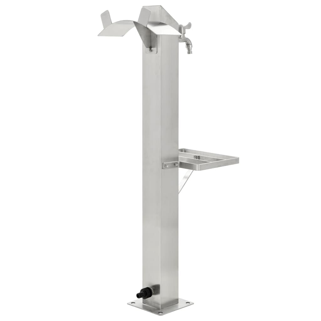 Garten-Wassersäule Edelstahl quadratisch 95 cm mit Wasserhahn - Bild 9
