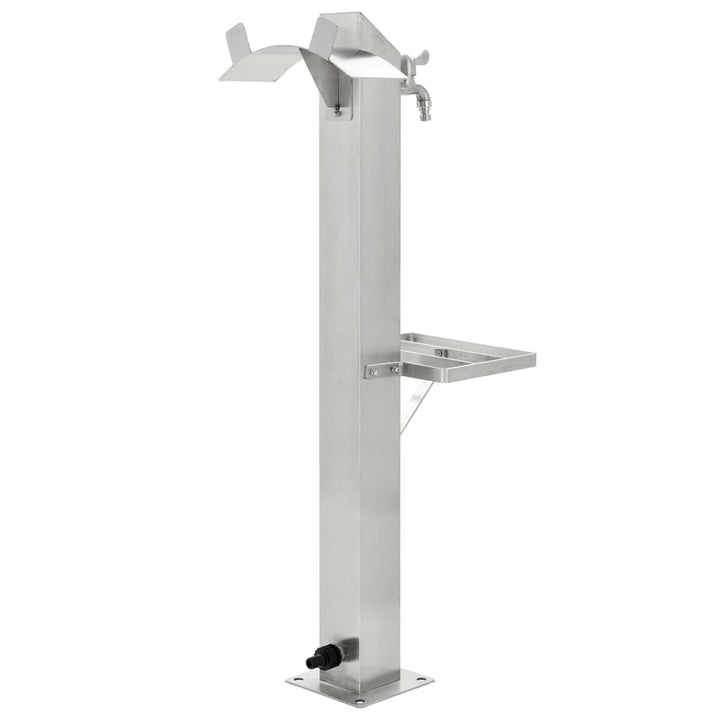 Garten-Wassersäule Edelstahl quadratisch 95 cm mit Wasserhahn - Bild 9
