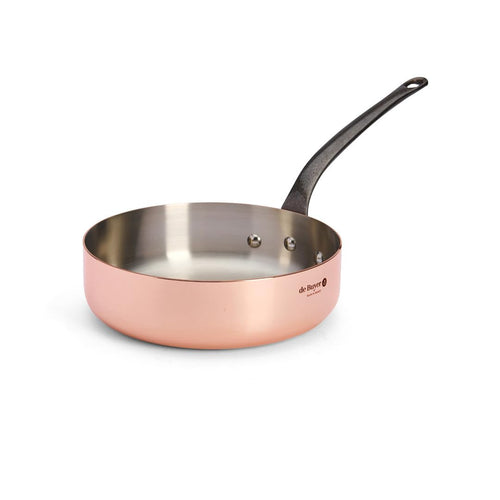 Sauteuse Edelstahl 24 cm mit Gusseisengriff für Profiköche