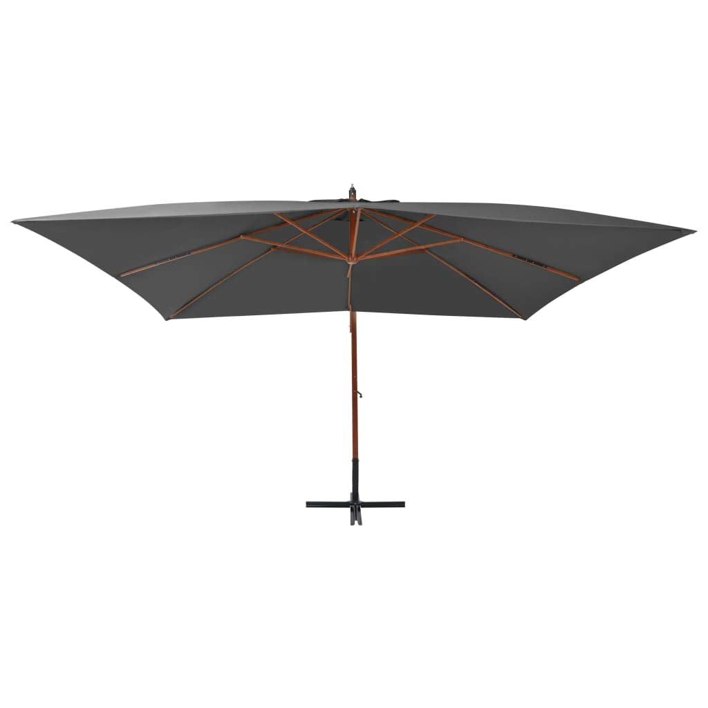 Ampelschirm Rechteckig 400x300 cm Polyester Anthrazit mit Holzmast - Bild 3