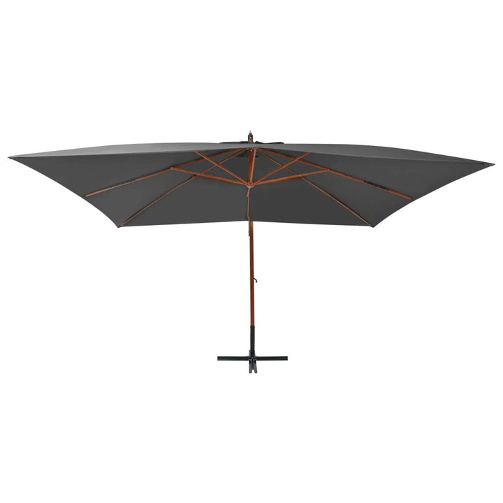 Ampelschirm Rechteckig 400x300 cm Polyester Anthrazit mit Holzmast - Bild 3